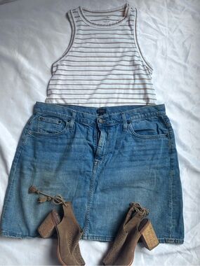 J. Crew Blue Denim Mini Skirt